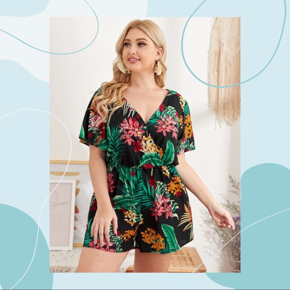 Tropical Print Romper